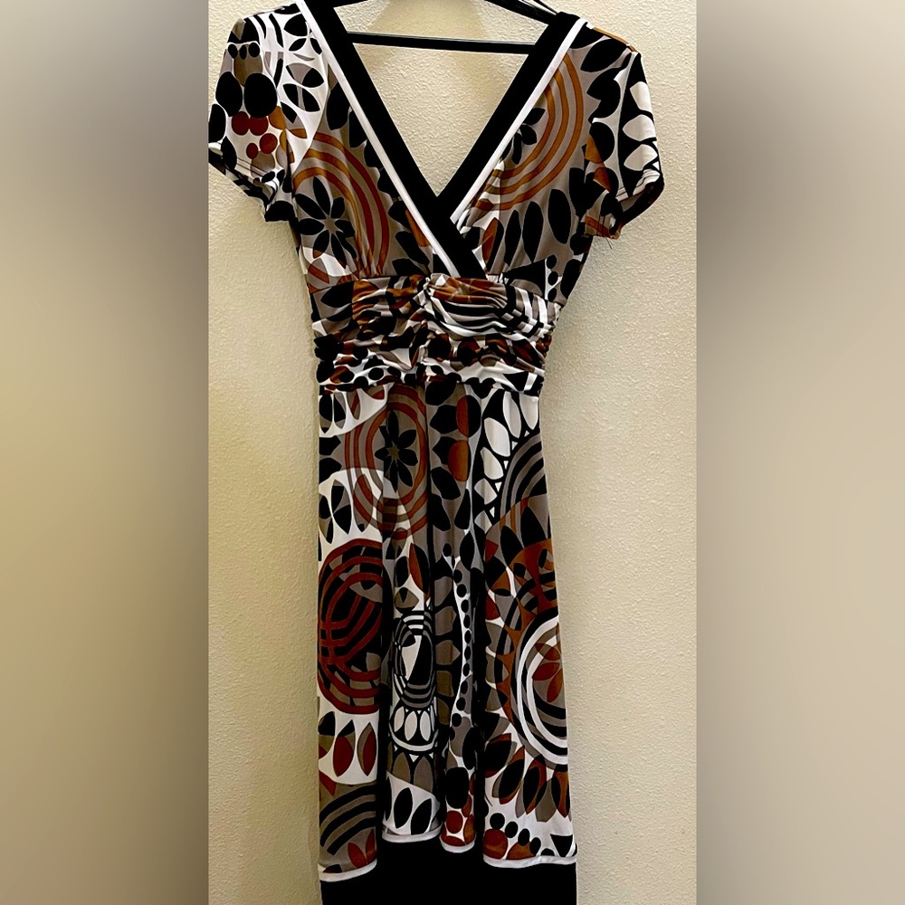Studio I Black, Brown, and White Maxi Dress